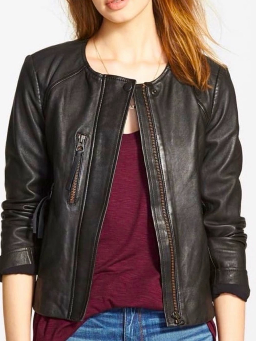 Madewell Classic Black Leather Moto Jacket - Women's